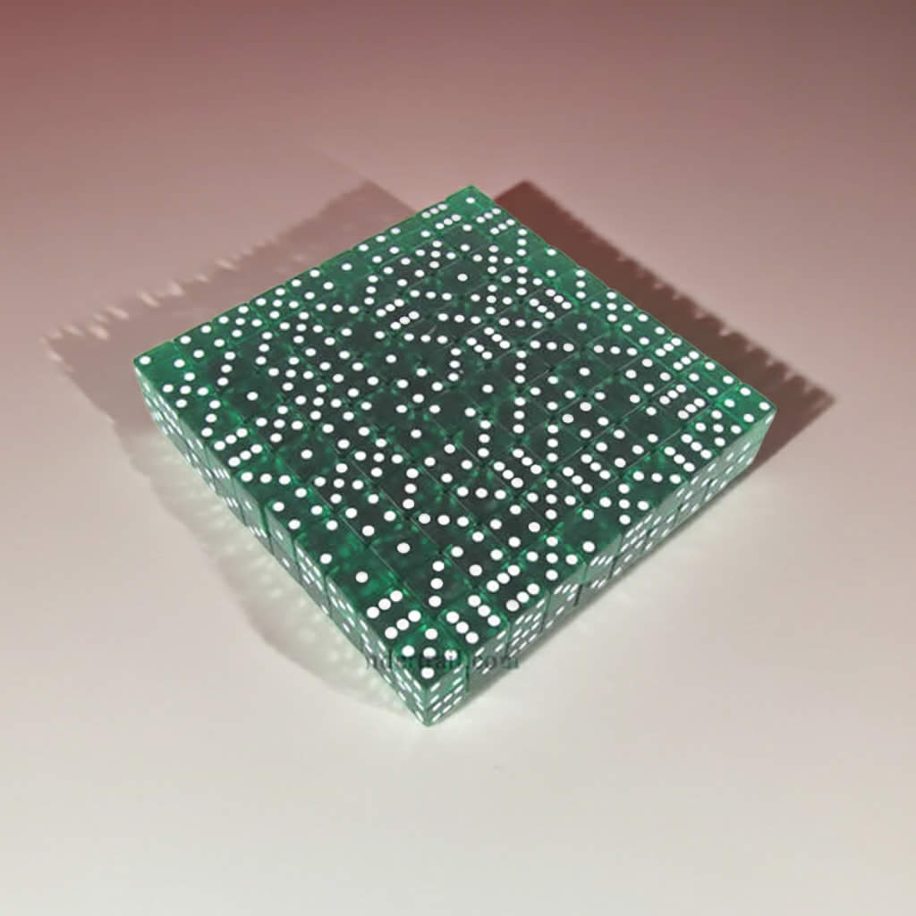 KOP02115 Green Transparent Dice with White Pips D6 19mm (3/4in) Bulk Pack of 200 Dice