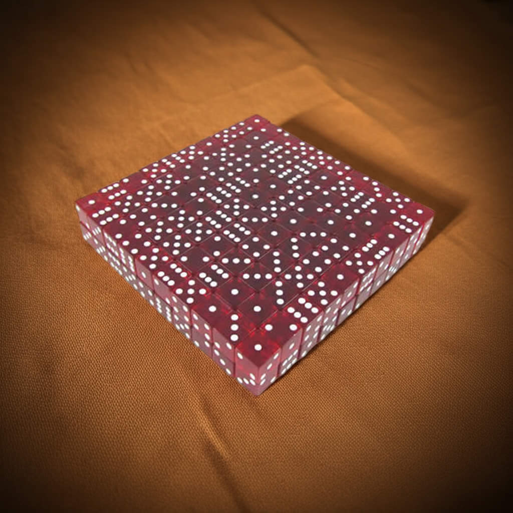 KOP02116 Red Transparent Dice with White Pips D6 19mm (3/4in) Bulk Pack of 200 Dice