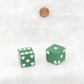 KOP03943 Green Lucky Dice with White Clovers D6 25mm (1in) Pack of 2