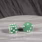 KOP03943 Green Lucky Dice with White Clovers D6 25mm (1in) Pack of 2 Dice