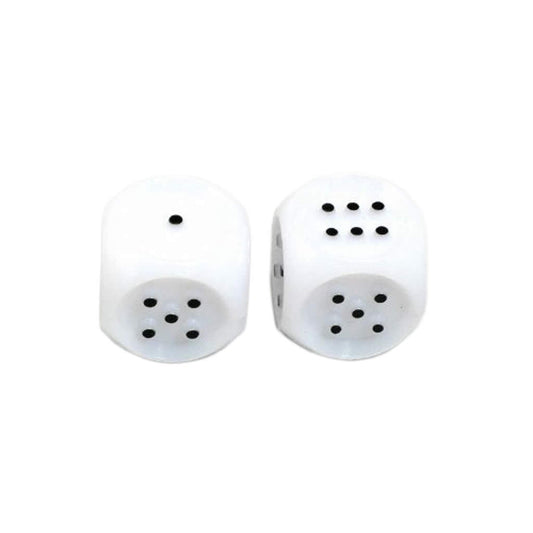 KOP03999 White Tactile Dice with Raised Black Pips D6 20mm (25/32in) Pack of 2 Dice
