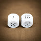 KOP03999 White Tactile Dice with Raised Black Pips D6 20mm (25/32in) Pack of 2 Dice