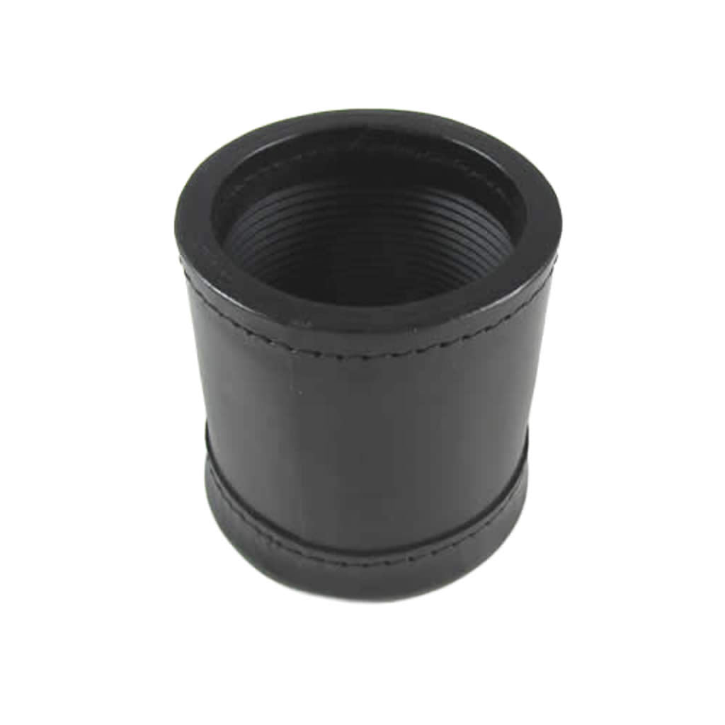KOP04153 Leather Dice Cup 3.45in Diameter Ribbed Cloth Lined Interior