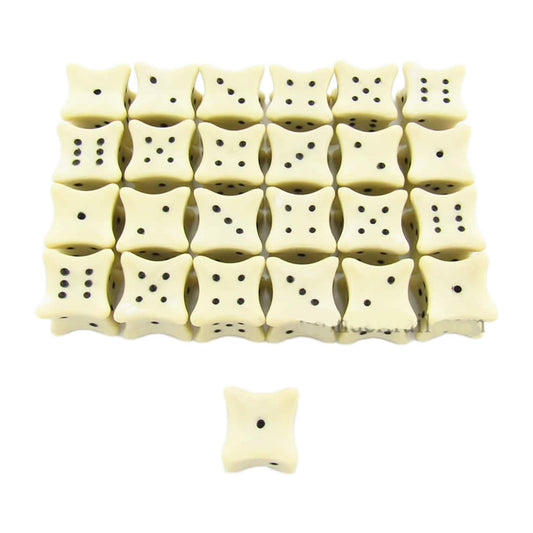 KOP04847 Bone Dice with Black Pips D6 18mm (23/32in) Pack of 25 Dice