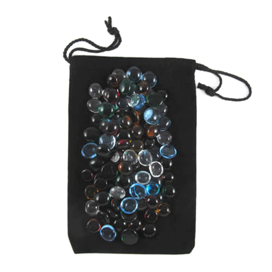 KOP05000 Assorted Colors Glass Stones with Cloth Bag 100 Life Stones