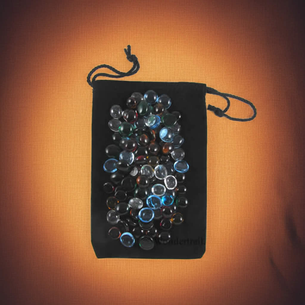 KOP05000 Assorted Colors Glass Stones with Cloth Bag 100 Life Stones