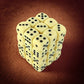 KOP05114 Ivory Opaque Deluxe Dice with Black Pips D6 12mm (1/2in) Pack of 36 Dice