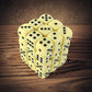 KOP05114 Ivory Opaque Deluxe Dice with Black Pips D6 12mm (1/2in) Pack of 36 Dice