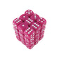 KOP05115 Pink Opaque Deluxe Dice with White Pips D6 12mm (1/2in) Pack of 36 Dice