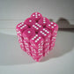 KOP05115 Pink Opaque Deluxe Dice with White Pips D6 12mm (1/2in) Pack of 36 Dice