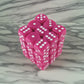 KOP05115 Pink Opaque Deluxe Dice with White Pips D6 12mm (1/2in) Pack of 36 Dice