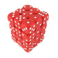KOP05117 Red Opaque Deluxe Dice with White Pips D6 12mm (1/2in) Pack of 36 Dice