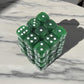 KOP05128 Ice Green Swirl Deluxe Dice with White Pips D6 12mm (1/2in) Pack of 36 Dice