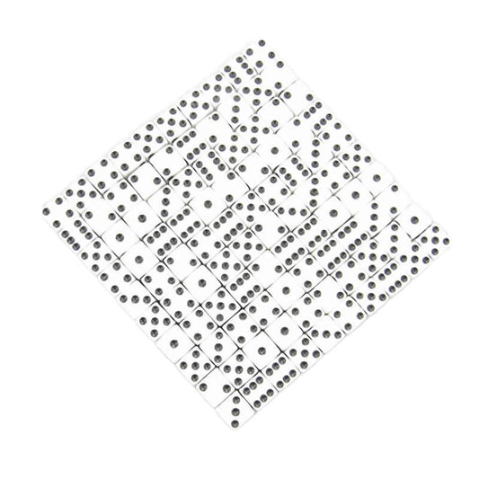 KOP07289 White Opaque Dice Black Pips D6 8mm (5/16in) Bulk Pack of 200
