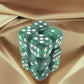 KOP08576 Green Marbleized Deluxe Dice White Pips D6 16mm Pack of 12