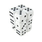 KOP08589 White Opaque Deluxe Dice with Black Pips D6 16mm (5/8in) Pack of 12 Dice Koplow Games