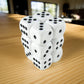 KOP08589 White Opaque Deluxe Dice with Black Pips D6 16mm (5/8in) Pack of 12 Dice Koplow Games