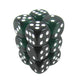 KOP08598 Green Transparent Deluxe Dice White Pips D6 16mm Pack of 12