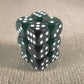 KOP08598 Green Transparent Deluxe Dice White Pips D6 16mm Pack of 12