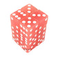 KOP08610 Peach Glow in the Dark Dice White Pips D6 16mm Pack of 12