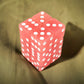 KOP08610 Peach Glow in the Dark Dice White Pips D6 16mm Pack of 12