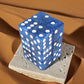 KOP08619 Blue Marbleized Dice with White Pips D6 16mm (5/8in) Pack of 12 Dice