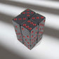 KOP08620 Charcoal Marbleized Dice with Red Pips D6 16mm (5/8in) Pack of 12 Dice