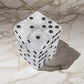 KOP08622 Pearl Marbleized Dice with Black Pips D6 16mm (5/8in) Pack of 12 Dice
