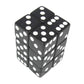 KOP08625 Black Opaque Dice with White Pips D6 16mm (5/8in) Pack of 12 Dice