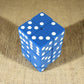 KOP08626 Blue Opaque Dice with White Pips D6 16mm (5/8in) Pack of 12