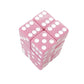 KOP08629 Pink Opaque Dice with White Pips D6 16mm (5/8in) Pack of 12 Dice