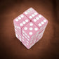 KOP08629 Pink Opaque Dice with White Pips D6 16mm (5/8in) Pack of 12 Dice