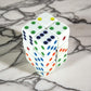 KOP08633 White Opaque Dice with Multi Color Pips D6 16mm (5/8in) Pack of 12 Dice Koplow Games