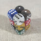 KOP08793 Assorted Marbleized Deluxe Dice Pips D6 16mm Pack of 12