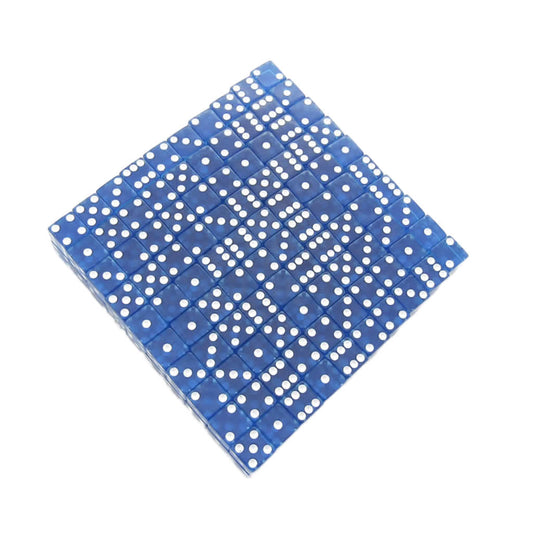 KOP09366 Blue Transparent Dice with White Pips D6 12mm (1/2in) Bulk Pack of 200 Dice