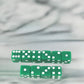 KOP09873 Green Opaque Dice with White Pips D6 8mm (5/16in) Pack of 10 Dice