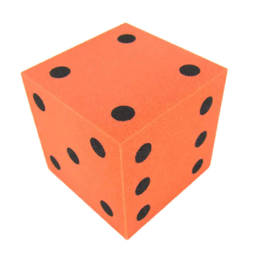KOP10941 Orange Opaque Foam Die with Black Dots D6 50mm (2in) Pack of 1 Die