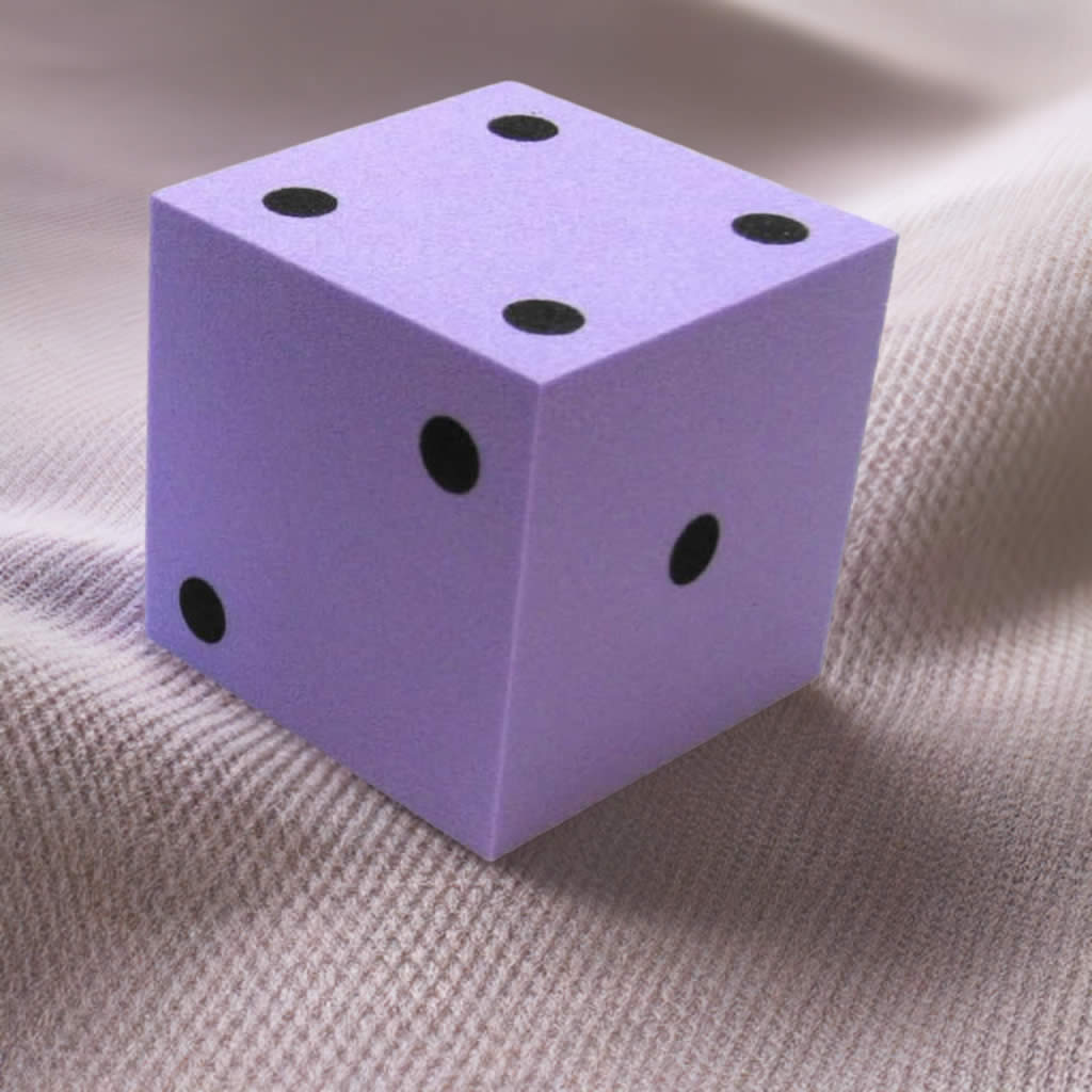 KOP10942 Purple Opaque Foam Die with Black Dots D6 50mm (2in) Pack of 1 Die