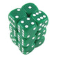 KOP10997 Green Opaque Dice with White Pips D6 16mm (5/8in) Pack of 12