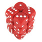 KOP11000 Red Opaque Dice with White Pips D6 16mm (5/8in) Pack of 12