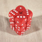 KOP11000 Red Opaque Dice with White Pips D6 16mm (5/8in) Pack of 12