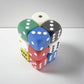 KOP11637 Assorted Opaque Dice with Pips D6 16mm (5/8in) Pack of 12 Dice