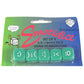 KOP11777 Emotidice Green Dice White Emoticons D6 16mm (5/8in) Pack of 5