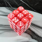 KOP11998 Red Marbleized Dice with White Pips D6 12mm (1/2in) Pack of 36 Dice