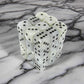 KOP11999 White Marbleized Dice with Black Pips D6 12mm (1/2in) Pack of 36 Dice
