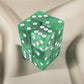 KOP12184 Green Marblized Dice with White Pips D6 16mm (5/8in) Pack of 12