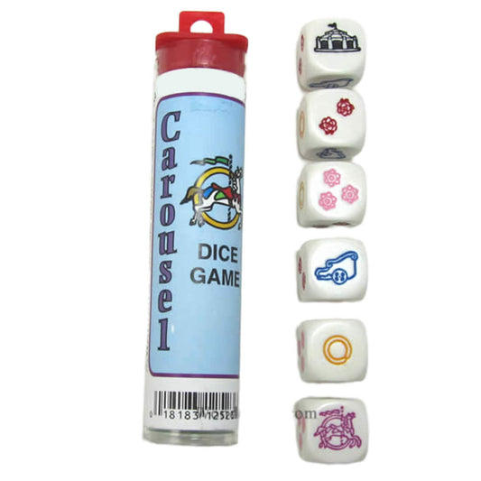 KOP12523 Carousel  Dice Game White Opaque D6 18mm (23/32in)