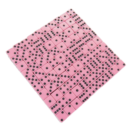 KOP12634 Pink Opaque Dice Black Pips D6 16mm (5/8in) Bulk Pack of 200