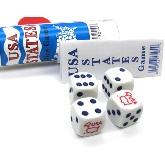 KOP13180 USA States Dice Game D6 16mm (5/8in) Koplow Games