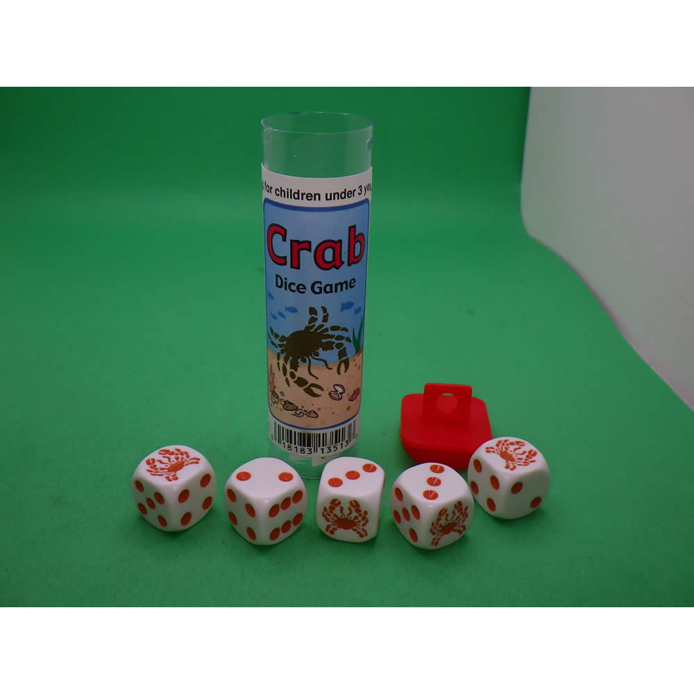 KOP13513 Crab Dice Game with 5 White Dice Koplow Games